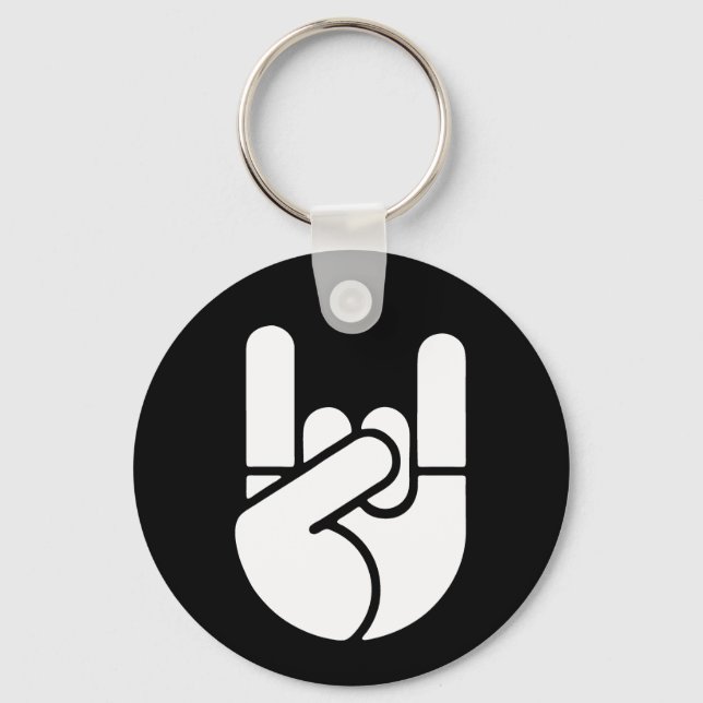 Rock Hand Stencil Key Ring (Front)