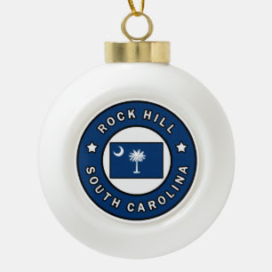 Rock Hill South Carolina Ceramic Ball Christmas Ornament