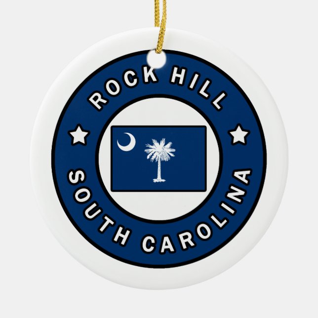 Rock Hill South Carolina Ceramic Ornament (Front)