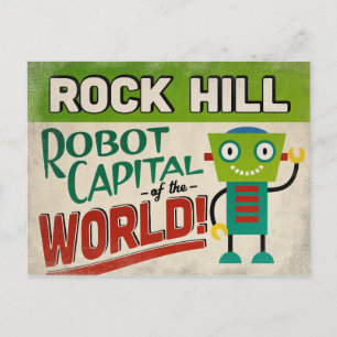 Rock Hill South Carolina Robot - Funny Vintage Postcard