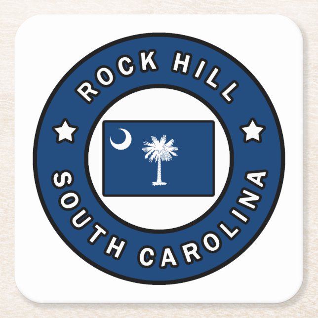Rock Hill South Carolina Square Paper Coaster (Front)