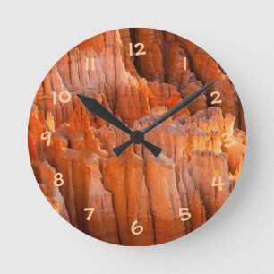 Rock Hoodoos in Morning Light Round Clock