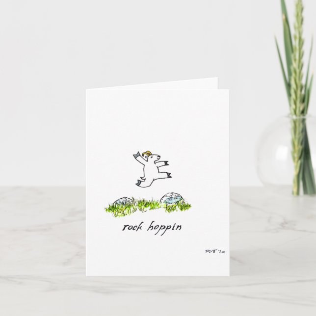 "Rock Hoppin'" blank greeting card (Front)