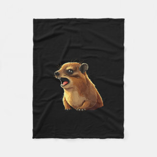 Rock Hyrax Awawa Ew People Funny Groundhog Die  Fleece Blanket
