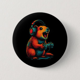 Rock Hyrax Gamer Awawa Video Games Funny 6 Cm Round Badge