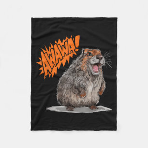 Rock Hyrax Lover Awawa Funny Groundhog Die Animal  Fleece Blanket