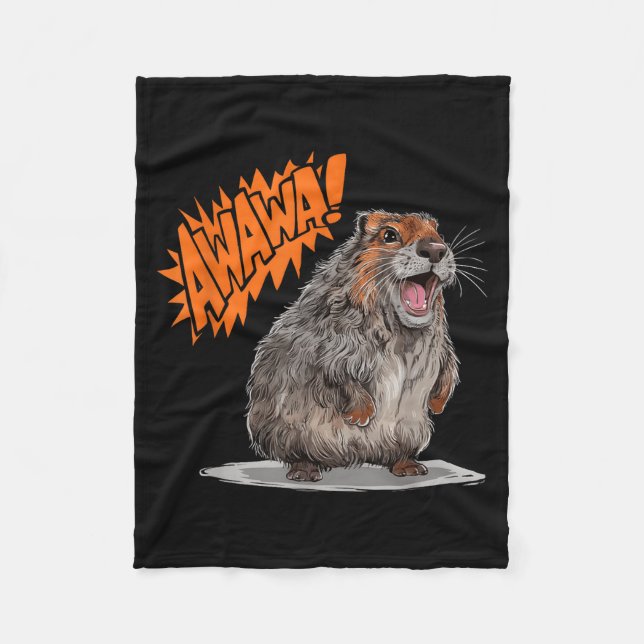 Rock Hyrax Lover Awawa Funny Groundhog Die Animal  Fleece Blanket (Front)