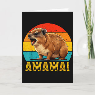 Rock Hyrax Lover Awawa Funny Groundhog Die  Card
