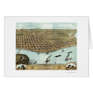 Rock Island, IL Panoramic Map - 1869