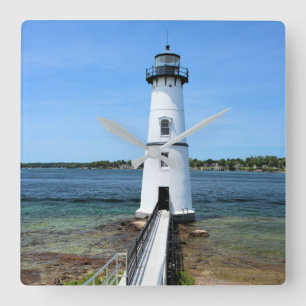 Rock Island Lighthouse, New York Wall Clock