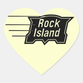 Rock Island Railroad Speed Logo Heart Sticker