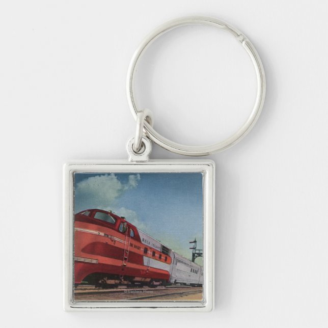 Rock Island RocketStreamlined Train Key Ring (Front)