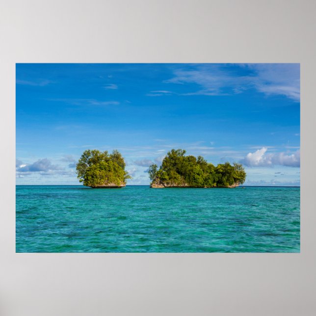 Rock Islet On Ocean Seascape Poster (Front)