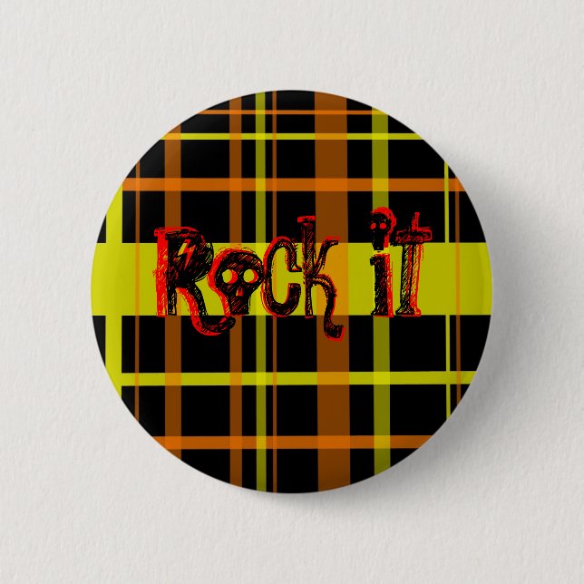 Rock it! Plaid Pin (Front)