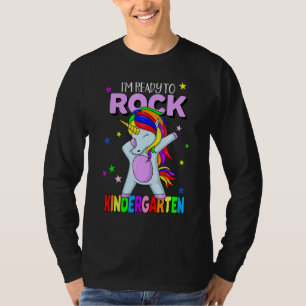Rock Kindergarten Dabbing Unicorn Girls Back To Sc T-Shirt
