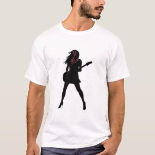 Rock Lady with Guitar T-Shirt