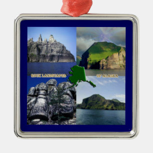 Rock Landscapes of Alaska Collage Metal Tree Decoration