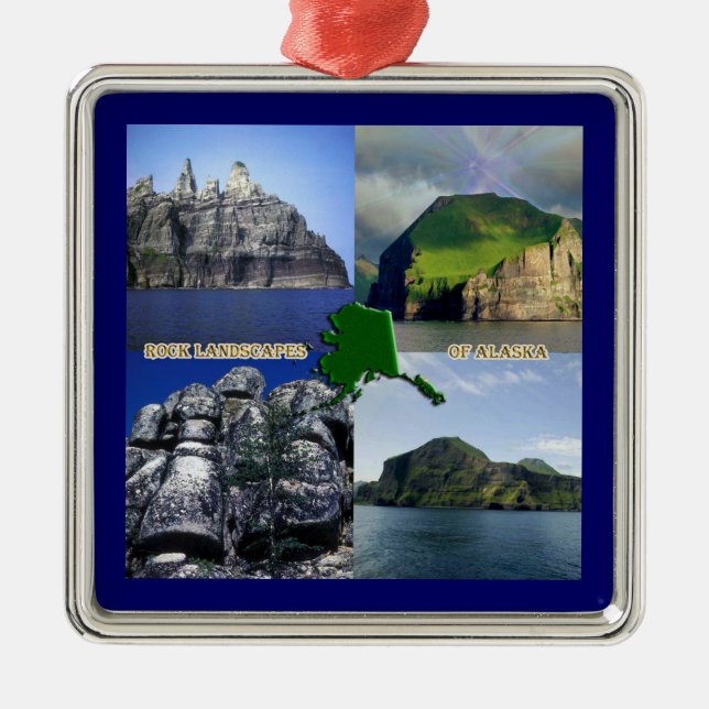 Rock Landscapes of Alaska Collage Metal Tree Decoration (Front)