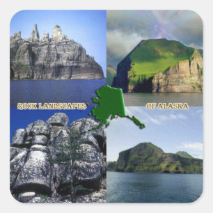 Rock Landscapes of Alaska Collage Square Sticker