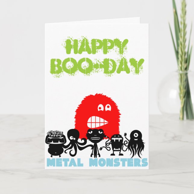 Rock=Life 'Metal Monsters - Happy Boo-day' Card (Front)