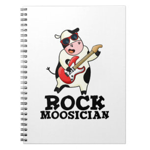 Rock Moosician Funny Cow Musician Pun  Notebook