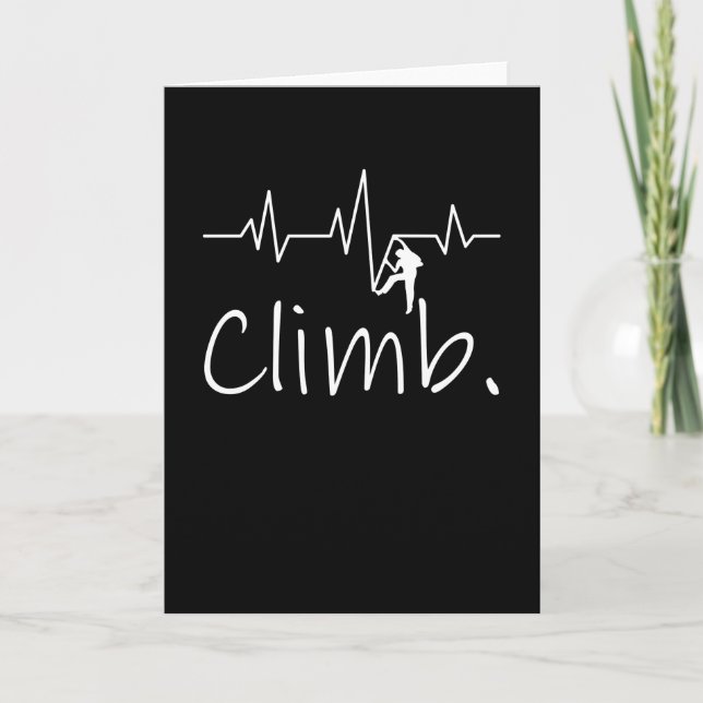 Rock Mountain Climbing Bouldering Wall Heartbeat Card (Front)