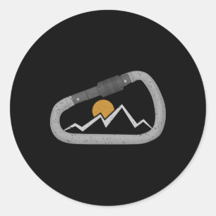 Rock Mountain Climbing Carabiner Harness Mountain  Classic Round Sticker