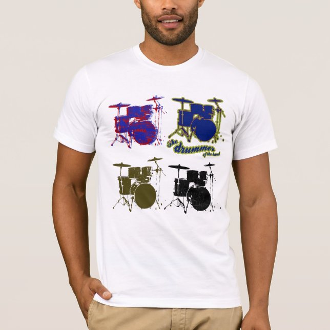 rock music drummer stylish T-Shirt (Front)
