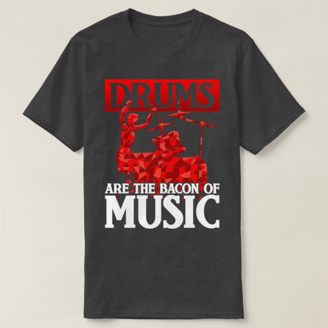 Rock Music Drumsticks Funny Quotes Drums T-Shirt (Design Front)