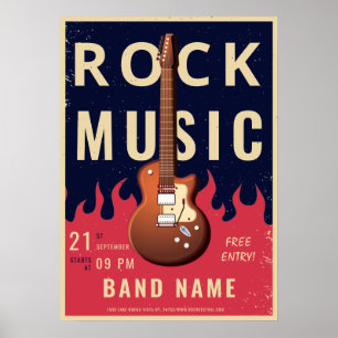 Rock music festival flyer Announcement Poster
