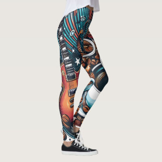 Rock Music Guitar Leggings – Colourful Electric Gu