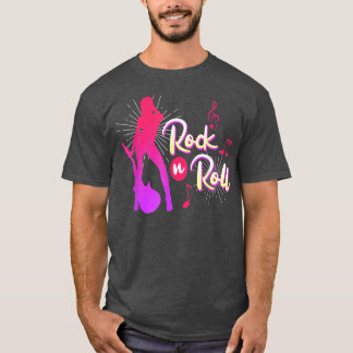 Rock music guitarist guitars saying Rock and Roll  T-Shirt