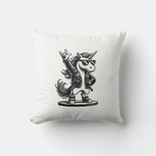 Rock Music & Heavy Metal, Rocker, Funny Unicorn, R Cushion