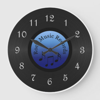 Rock Music Record Round Wall Clock