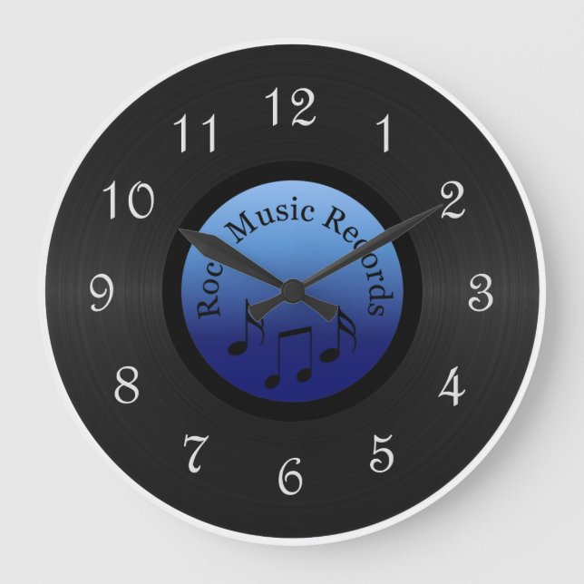 Rock Music Record Round Wall Clock (Front)