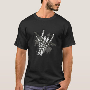 Rock Music Rocker Skeleton Drumsticks Hand Premium T-Shirt