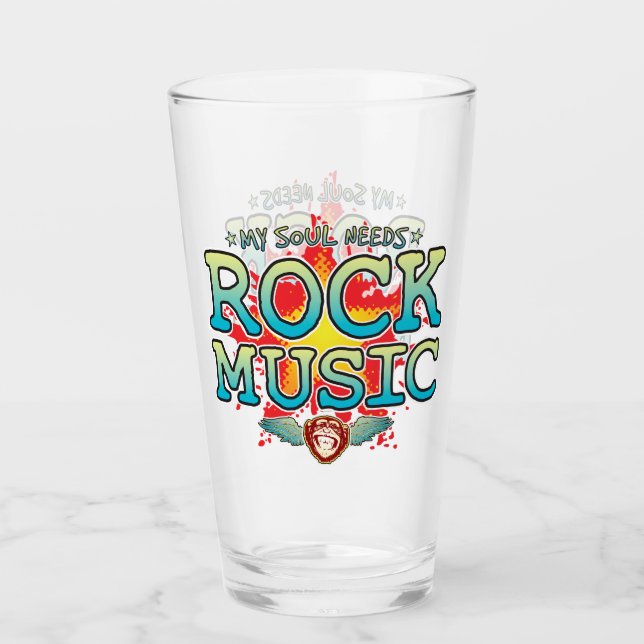 Rock Music Soul Glass Tumbler (Front)