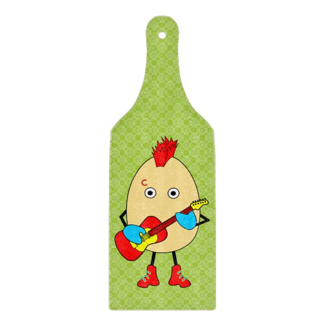 Rock Musician Egghead Cutting Board (Front)