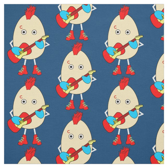 Rock Musician Egghead  Fabric (Swatch)