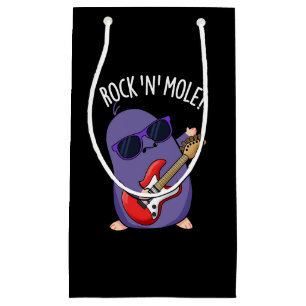 Rock N Mole Funny Animal Pun Dark BG Small Gift Bag