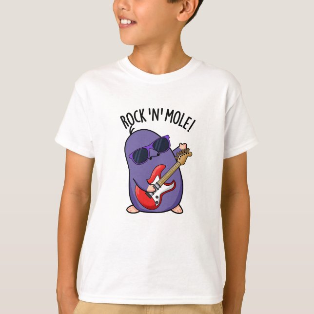Rock N Mole Funny Animal Pun  T-Shirt (Front)