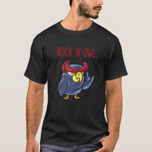 Rock N Owl   Devil Horns  Rock And Roll  Heavy Met T-Shirt