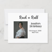 Rock n roll 20th birthday girl photo elegant moder