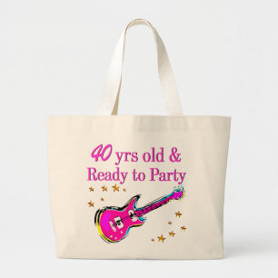 ROCK N ROLL 40TH LARGE TOTE BAG