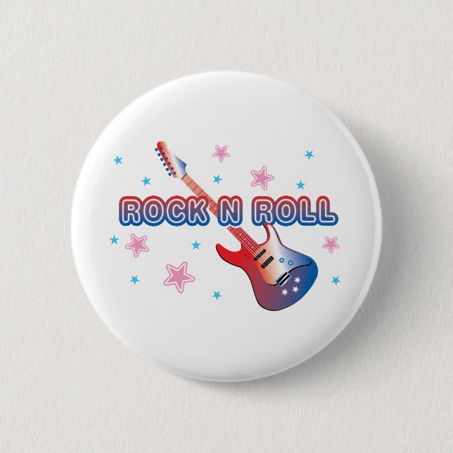 Rock N Roll 6 Cm Round Badge (Front)