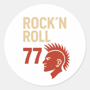 Rock n Roll 77 Classic Round Sticker