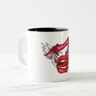 Rock n Roll Angel Lips Two-Tone Coffee Mug