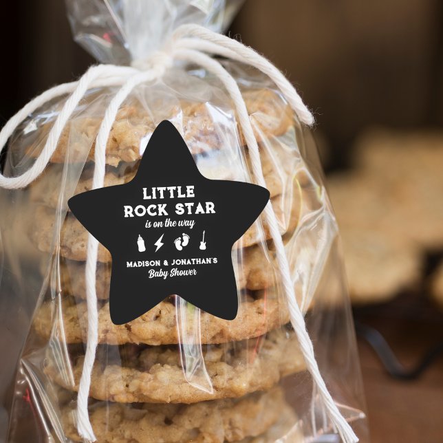 Rock N Roll Baby Shower Edgy Little Rock Star Star Sticker (Rock N Roll Baby Shower Edgy Little Rock Star Star Sticker)