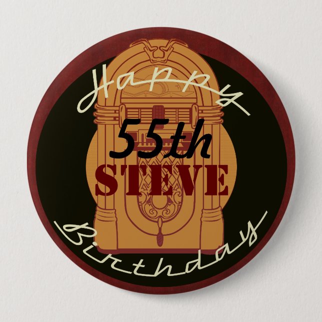 Rock n' roll birthday button (Front)