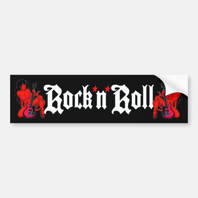 Rock N Roll Bumper Sticker (Front)